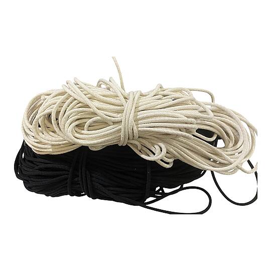 ekru ve siyah renk karışık 5 kilo kordon ip 6-7 mm