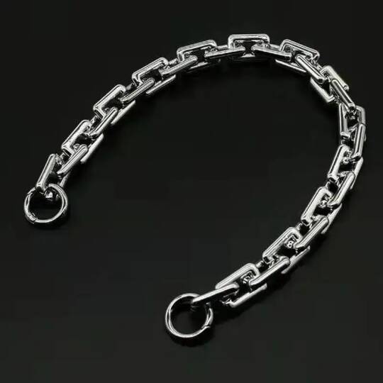 Akrilik zincir dikdörtgen model çanta sapı 43 cm (adet) gümüş