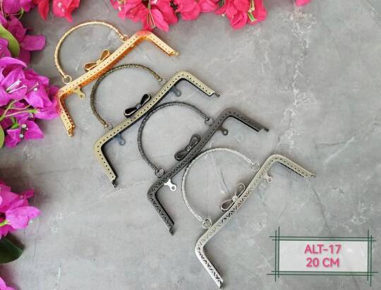 Fiyonklu metal burs 20 cm  Antik renk